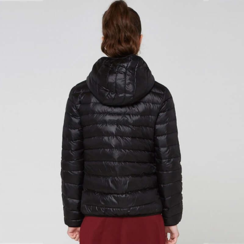 Jaqueta Lia Forrada de Pluma com Capuz - Velvett 