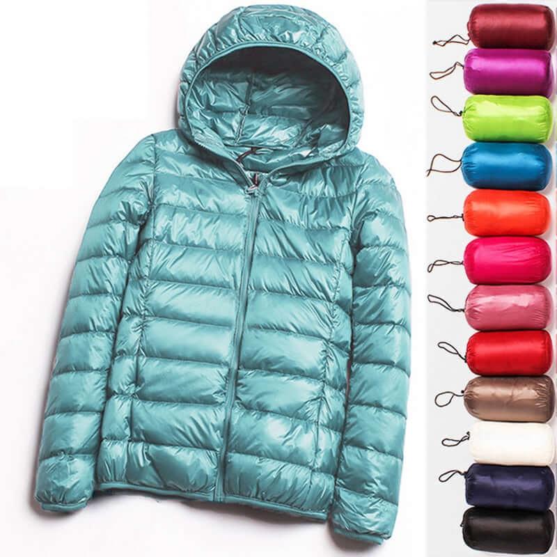 Jaqueta Lia Forrada de Pluma com Capuz - Velvett 