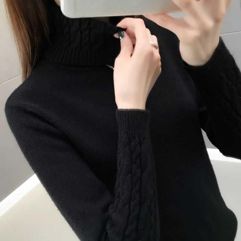 Blusa Gola Alta Trabalhada Inverno 2022 - Velvett 