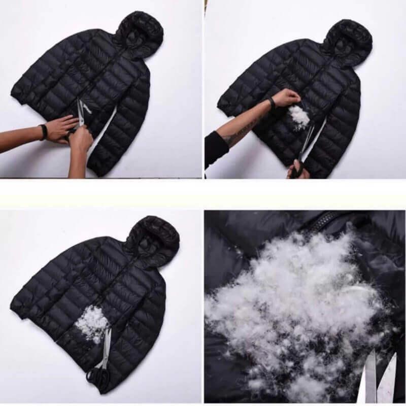 Jaqueta Lia Forrada de Pluma com Capuz - Velvett 