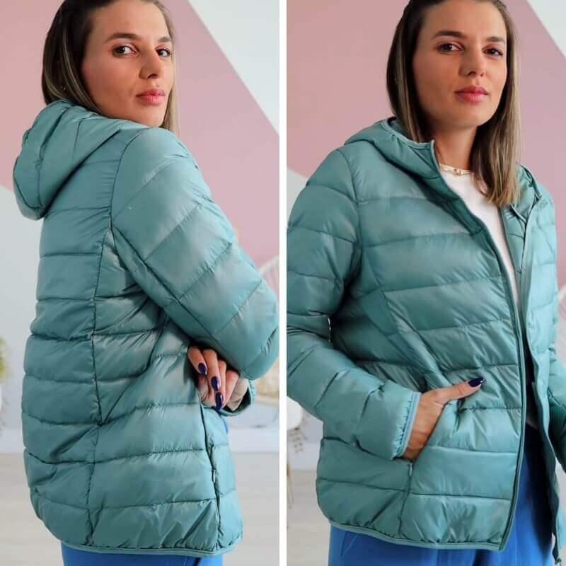 Jaqueta Lia Forrada de Pluma com Capuz - Velvett 